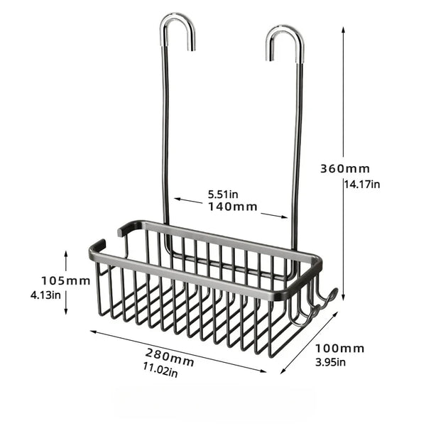 No-Drill Toilet & Shower Rack – Bathroom Storage Basket for Bath Products