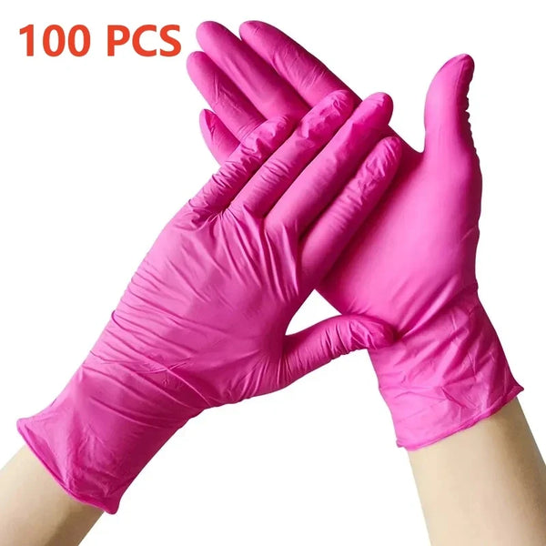 Fuchsia Nitrile Disposable Gloves – 20/100PCS, 3-mil, Powder & Latex Free, Household, Cooking, Kitchen & Esthetician Use