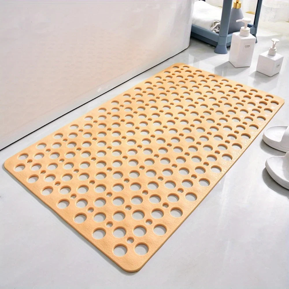 Non-Slip Bathroom Mat with Suction Cups – 43x75cm Quick Drain Shower Rug