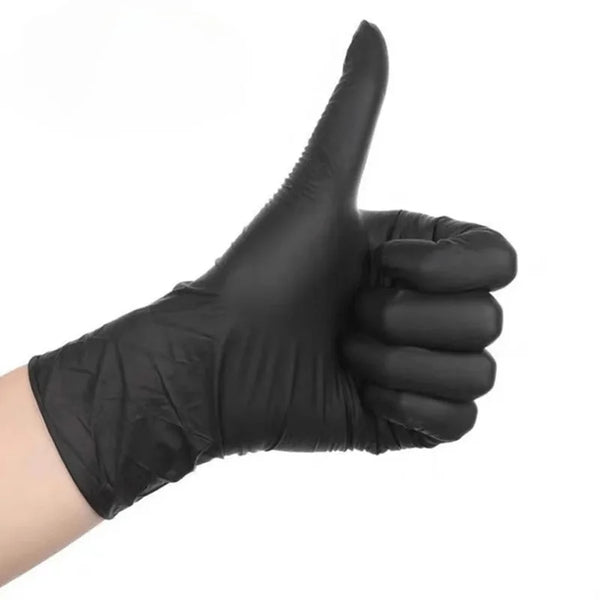 20/50/100PCS Disposable Black Nitrile Gloves – Latex-Free, Powder-Free Cleaning, Tattoo, Hairdressing & Household Use