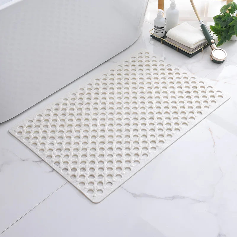 Non-Slip Bathroom Mat with Suction Cups – 43x75cm Quick Drain Shower Rug