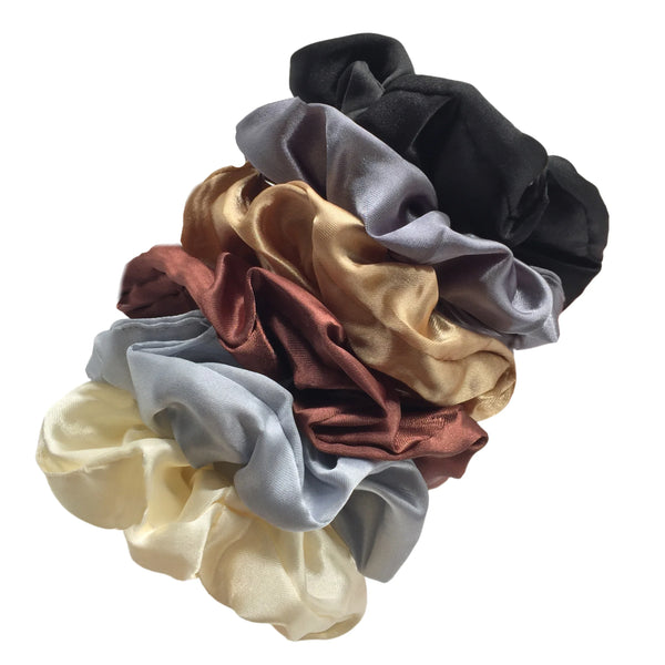 Satin Scrunchies Set for Women & Girls – 25/10/6 Pcs Elastic Hair Bands | Soft Silk Ponytail Holders & Fashion Hair Accessories