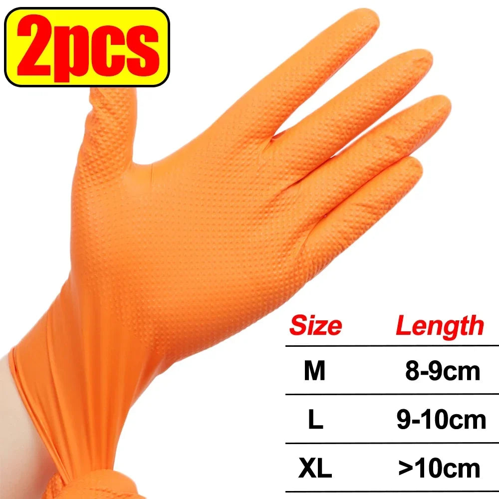 Heavy Duty Nitrile Gloves – 8Mil Thick Textured Grip Safety Work Gloves