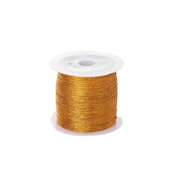 Metallic Beading Thread Cord – Rose Gold & Silver for DIY Jewelry