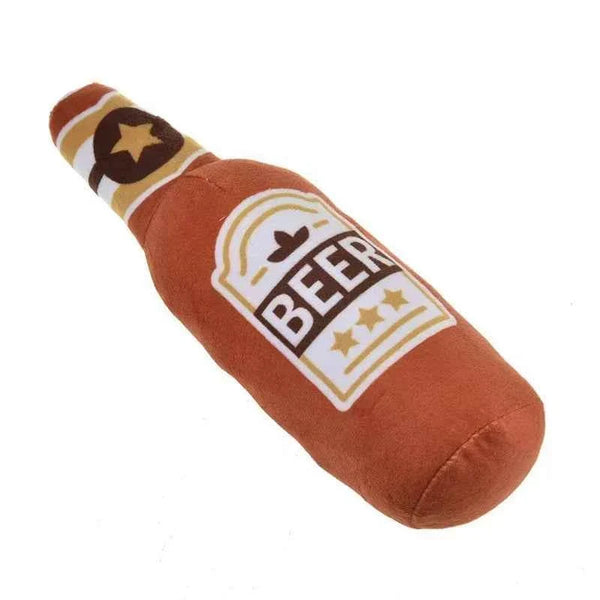 PlushPint Squeaky Beer Bottle Dog Toy for Playful Pups