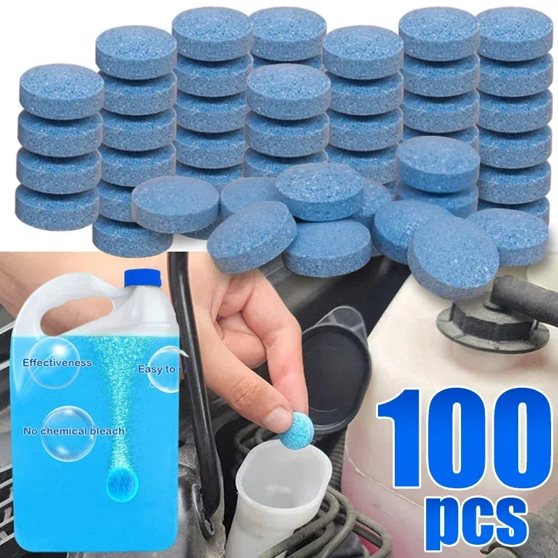 ‌All-Season Windshield Washer Effervescent Tablet (Solid Concentrate) Shellac-Free Formula