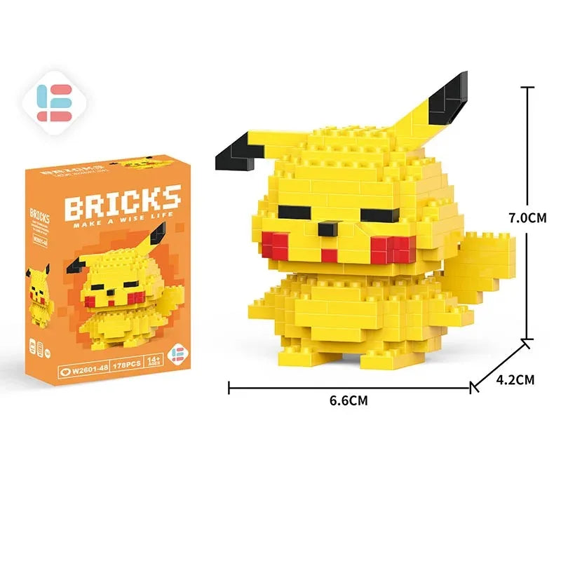 Disney Lilo & Stitch & Pokémon Pikachu Building Blocks – Cute Anime Cartoon Model Toy Set for Kids | Creative Educational Gift for Children