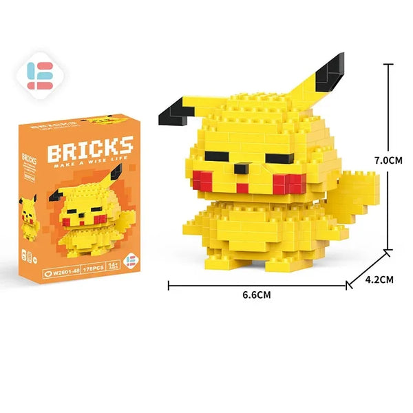 Disney Lilo & Stitch & Pokémon Pikachu Building Blocks – Cute Anime Cartoon Model Toy Set for Kids | Creative Educational Gift for Children