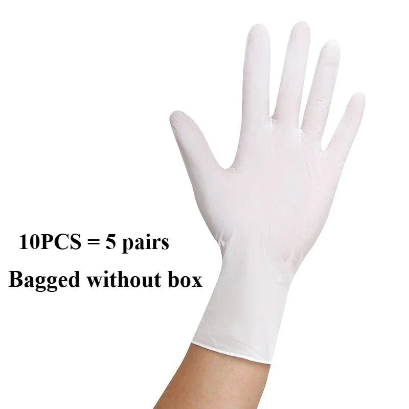 10-100PCS White Nitrile Disposable Gloves,Latex Free,Powder,Household Gloves for Cooking Food Safe Cleaning Work Glove