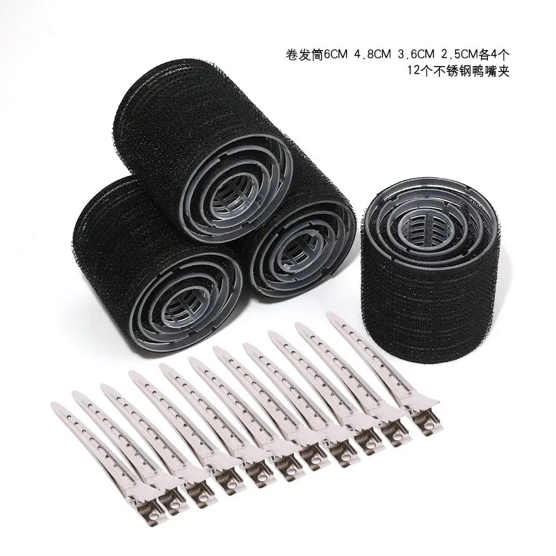 19-35pcs/Set Hair Roller Sets 18pcs Plastic Self Grip Heatless Hair Curlers 3 Sizes Hair Rollers Clips DIY Hairdressing Tools