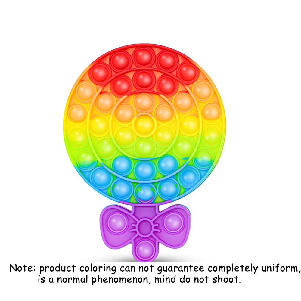 Silicone Rubber Anti Anxiety Stress Relief Push Pop Bubble Rainbow Pumpkin Ghost Fidget Toys Squeeze The Toy for Kids Adults
