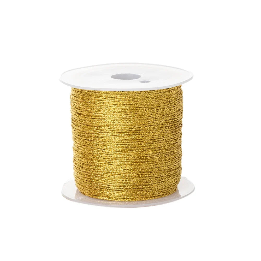 Metallic Beading Thread Cord – Rose Gold & Silver for DIY Jewelry