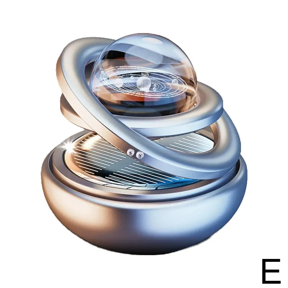 Solar-Powered Rotating Planet Car Air Freshener – Aromatherapy Diffuser, Auto Fragrance & Car Ornament