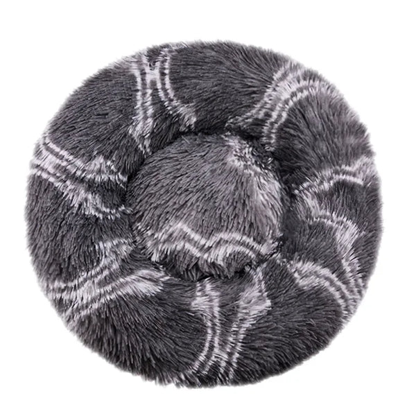 Round Plush Pet Bed for Large & Medium Dogs – Super Soft Cat Bed, Cozy Winter Warm Sleeping House