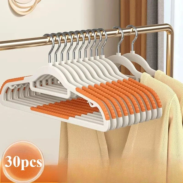 30PCS Non-Slip Hangers – Durable Rotating Hook Clothes Organizer Set