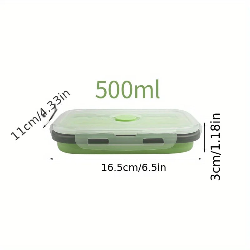 Collapsible Silicone Food Storage Containers – Stackable, Space-Saving, Microwaveable Lunch Boxes, 1/4PCS Set