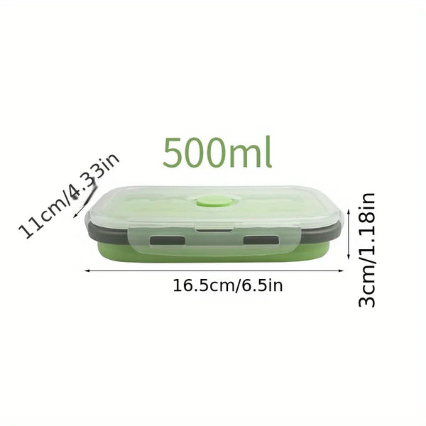 Collapsible Silicone Food Storage Containers – Stackable, Space-Saving, Microwaveable Lunch Boxes, 1/4PCS Set
