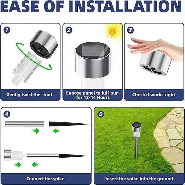 10-Pack Solar Outdoor Lights Garden Lanterns