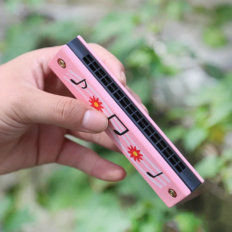 1pc/2/4pcs Children Wooden Harmonica Musical Instrument Toys Music Teaching Aids Puzzle Early Education Kindergarten Beginners