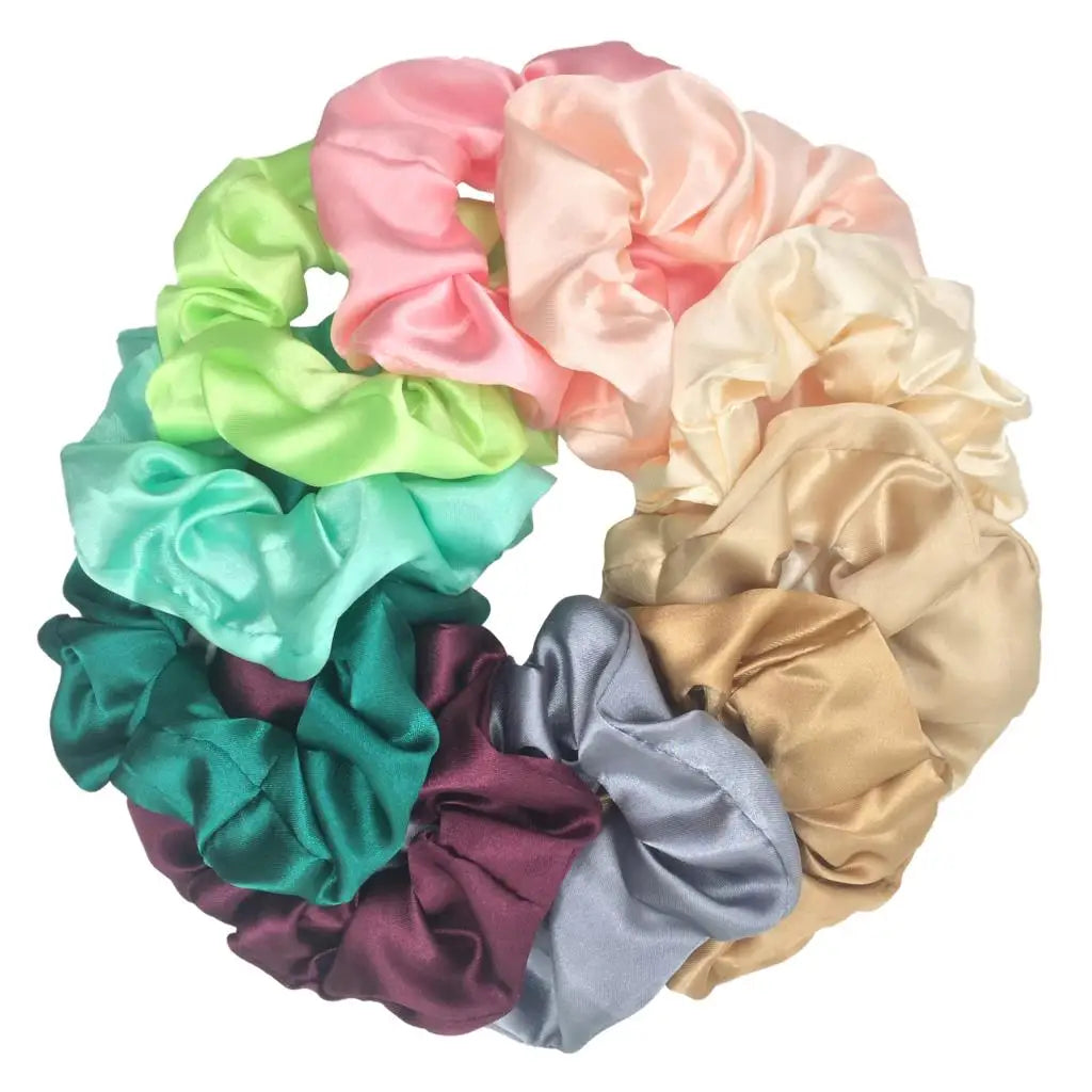 Satin Scrunchies Set for Women & Girls – 25/10/6 Pcs Elastic Hair Bands | Soft Silk Ponytail Holders & Fashion Hair Accessories