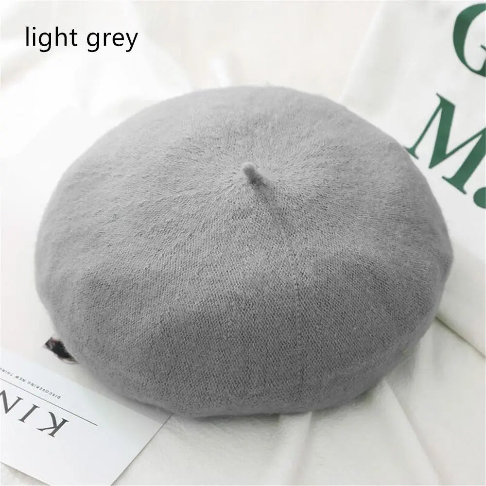 Autumn Winter Felt Beret Hats Women Fashion French Painter Hat Girls Trendy Solid Color Berets Ladies Multicolored Flat Cap