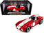 1965 Shelby Cobra 427 S/C Red with White Stripes with Printed Carroll Shelby's Signature on the Trunk 1/18 Diecast Model Car by Shelby Collectibles