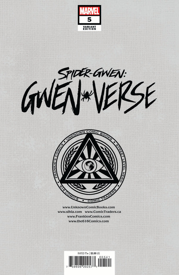 Spider-Gwen: Gwenverse #5 Unknown Comics Greg Land Exclusive Homage Virgin Var (08/24/2022) - Collectors World Toys