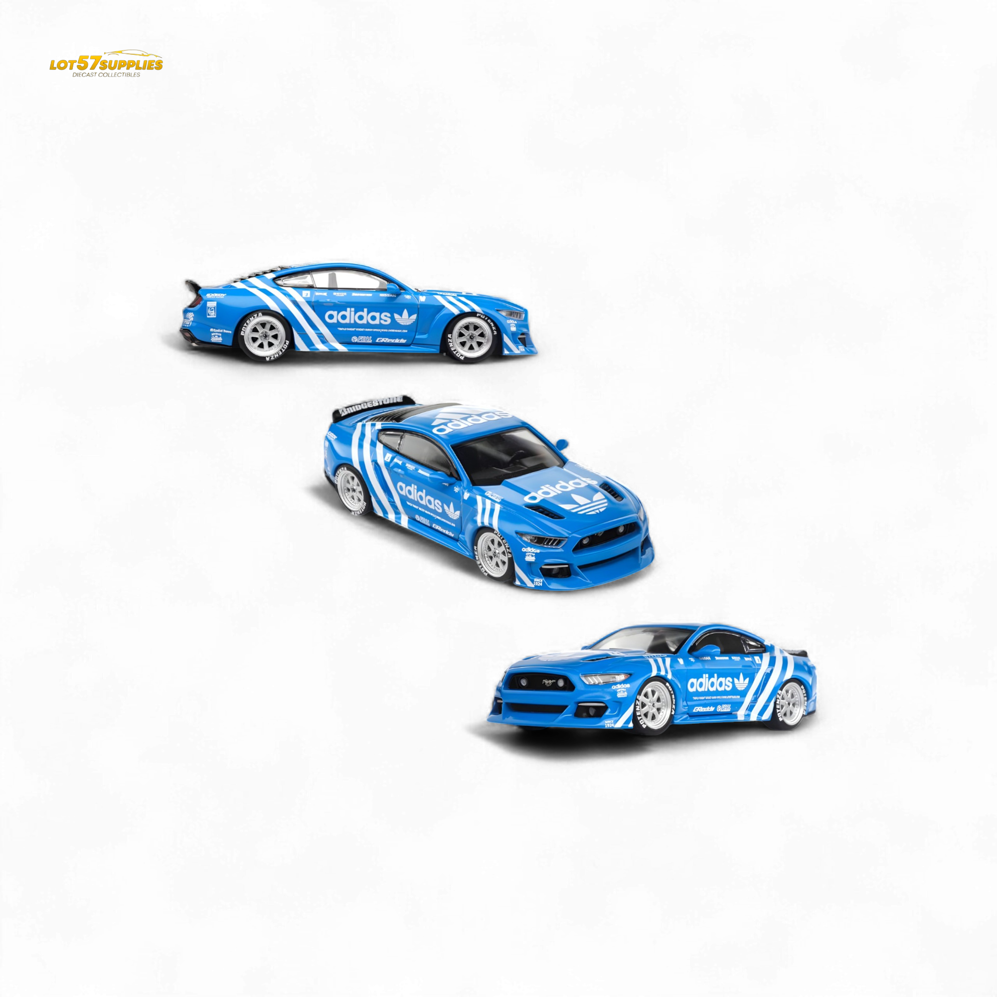 Liberty64 Ford Mustang GT Widebody Modified - A d i d a s Clover 1:64 Main image