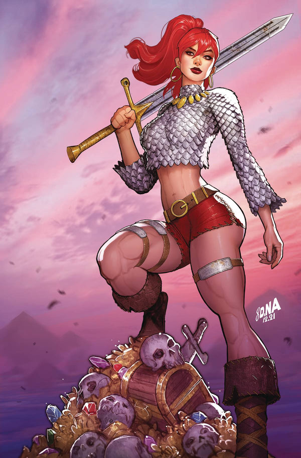 [SIGNED by David Nakayama] IMMORTAL RED SONJA #1 DAVID NAKAYAMA EXCLUSIVE FULL FOIL VIRGIN VAR (11/30/2022) - Collectors World Toys