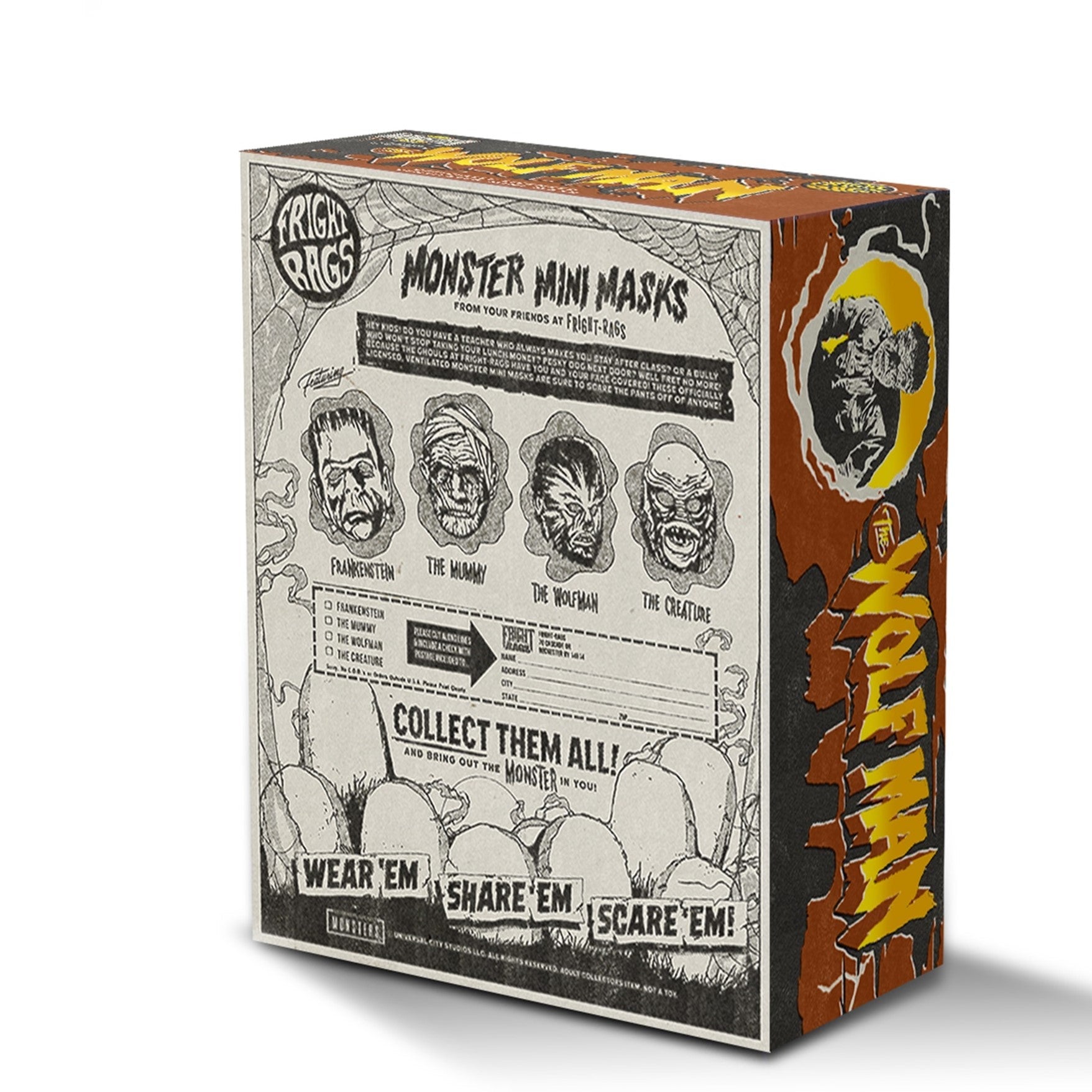 Universal Monsters B&W Or Color PX Mini Mask - Select Figure(s) - Collectors World Toys