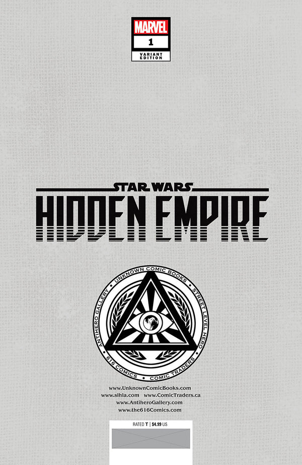 Star Wars: Hidden Empire #1 Unknown Comics Patch Zircher Exclusive Virgin Var (11/16/2022) - Collectors World Toys