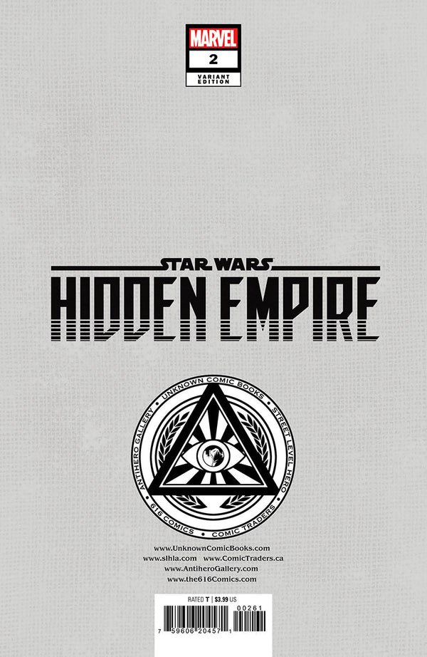 Star Wars: Hidden Empire #2 Unknown Comics Patch Zircher Exclusive Var (12/07/2022) - Collectors World Toys