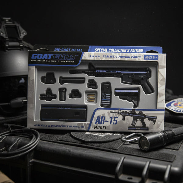 Mini AR-15 in Thin Blue Line SWAT Theme