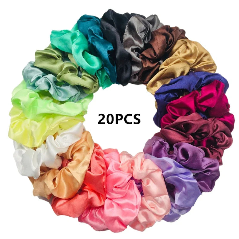 Satin Scrunchies Set for Women & Girls – 25/10/6 Pcs Elastic Hair Bands | Soft Silk Ponytail Holders & Fashion Hair Accessories