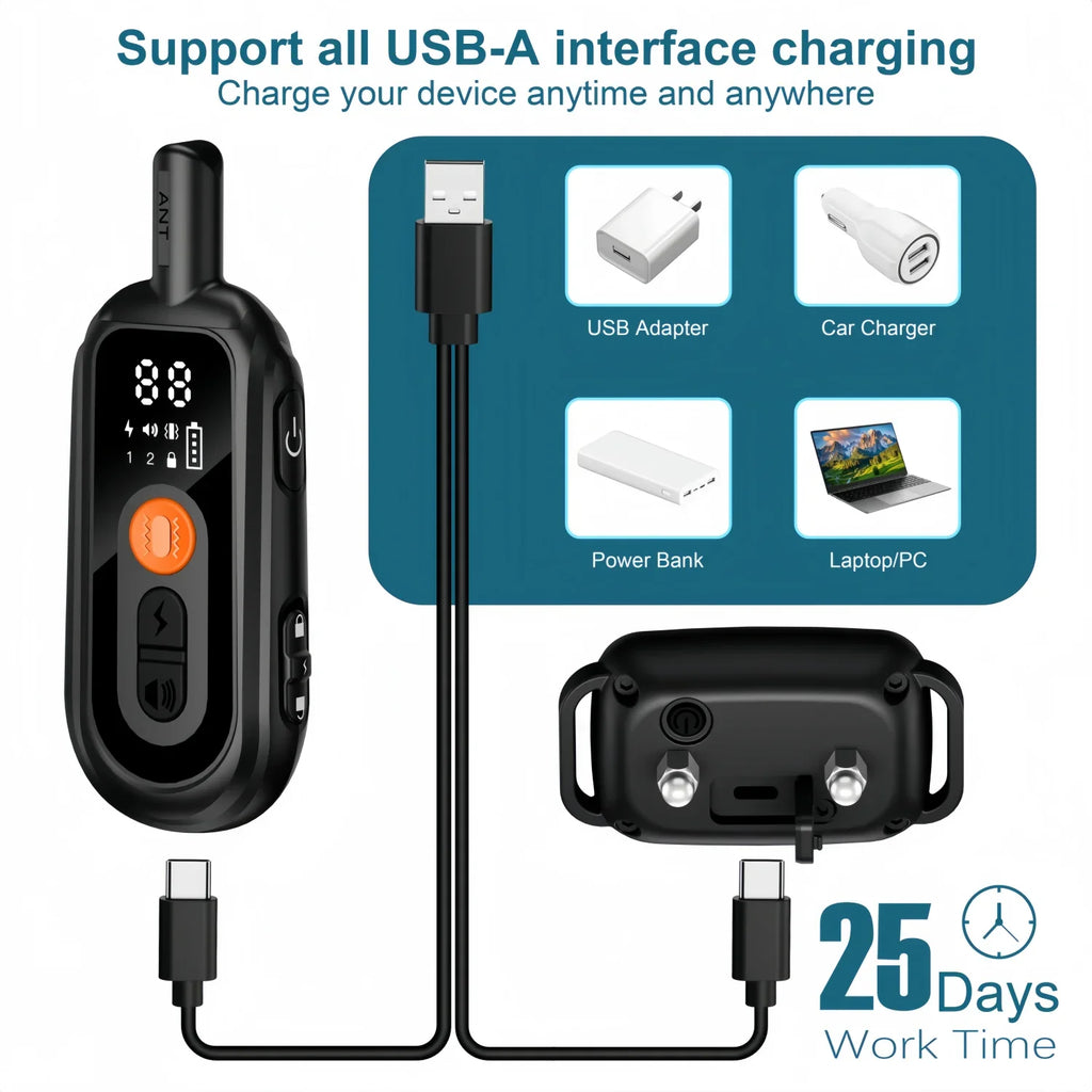 Electric Dog Training Collar – Waterproof Anti-Bark Remote Control