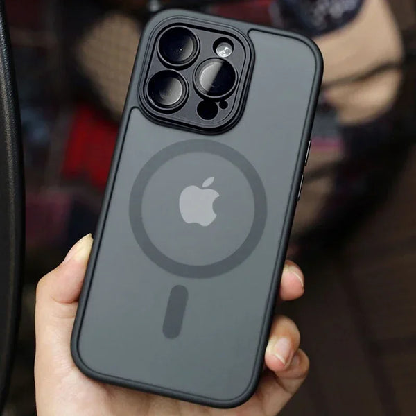 Magnetic Luxury Lens Protector Matte Translucent Case For iPhone 17 16 15 14 13 12 11 Pro Max For Magsafe Wireless Charger Cover