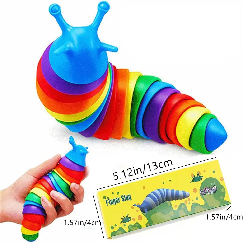 Fidget Slug Toy for children 18cm 3D Colorful Sensory Slug Relieves Fun Decompression Toy Creative Twist Caterpillar Fidget Toys