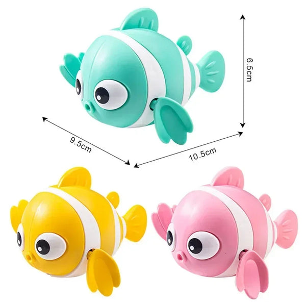 Bath Toys Cute Swimming Clown Fish Bath Toy for Toddlers Floating Wind Up Toys for Boy Girl New Born Baby Bathtub Toddler Toys