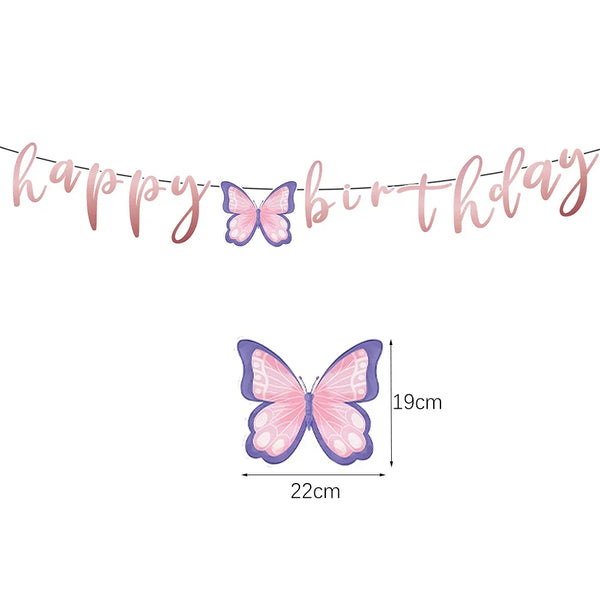 Butterfly Fairy Birthday Party Tableware Set – Pink Disposable Plates, Cups, Napkins & Tablecloth | Girls Party Decorations & Supplies