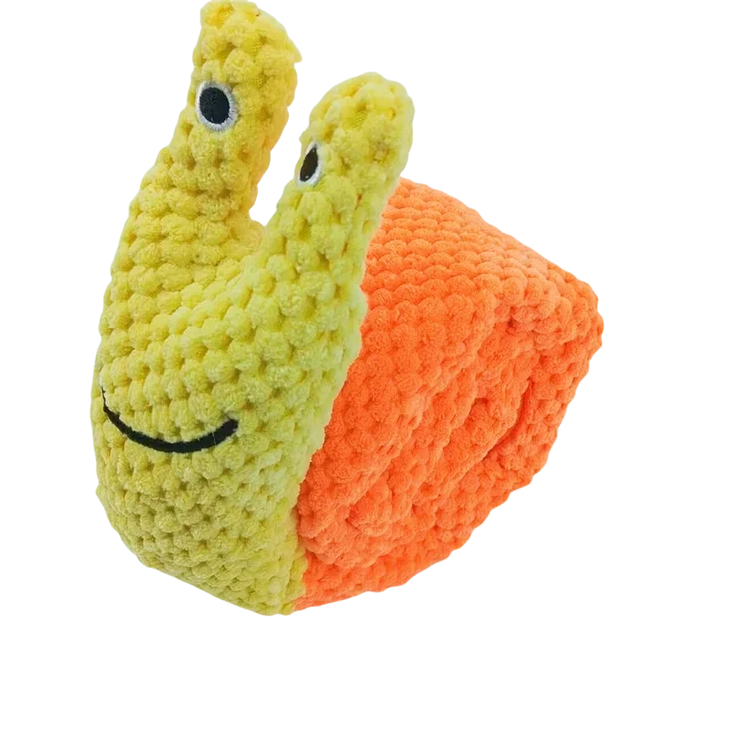 Dog Puzzle Feeder Plush Snail – Interactive Squeaky Chew Toy for Puppies & Dogs