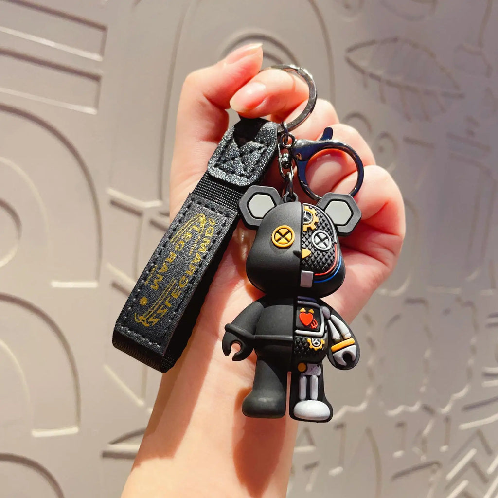 Cartoon Simple Mechanical Bear Cute Niche Doll Keychain Chain Bag Personalized Small Pendant Accessory Keychain Decorative Gifts