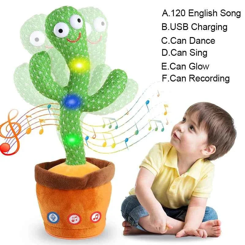 Talking Cactus Baby Toy Dancing Cactus Repeats What You say for Kids with English Songs Dancing Toy for Gift Toddle Girls Boys
