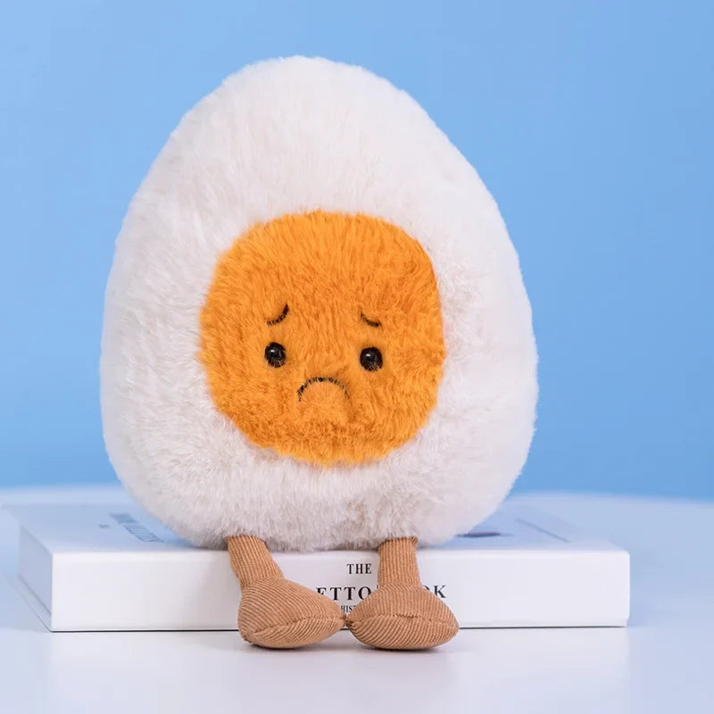 Cute Cartoon Egg & Toast Plush Toy – Breakfast Expression Stuffed Doll Pillow | Soft Baby Comfort Toy & Christmas Gift