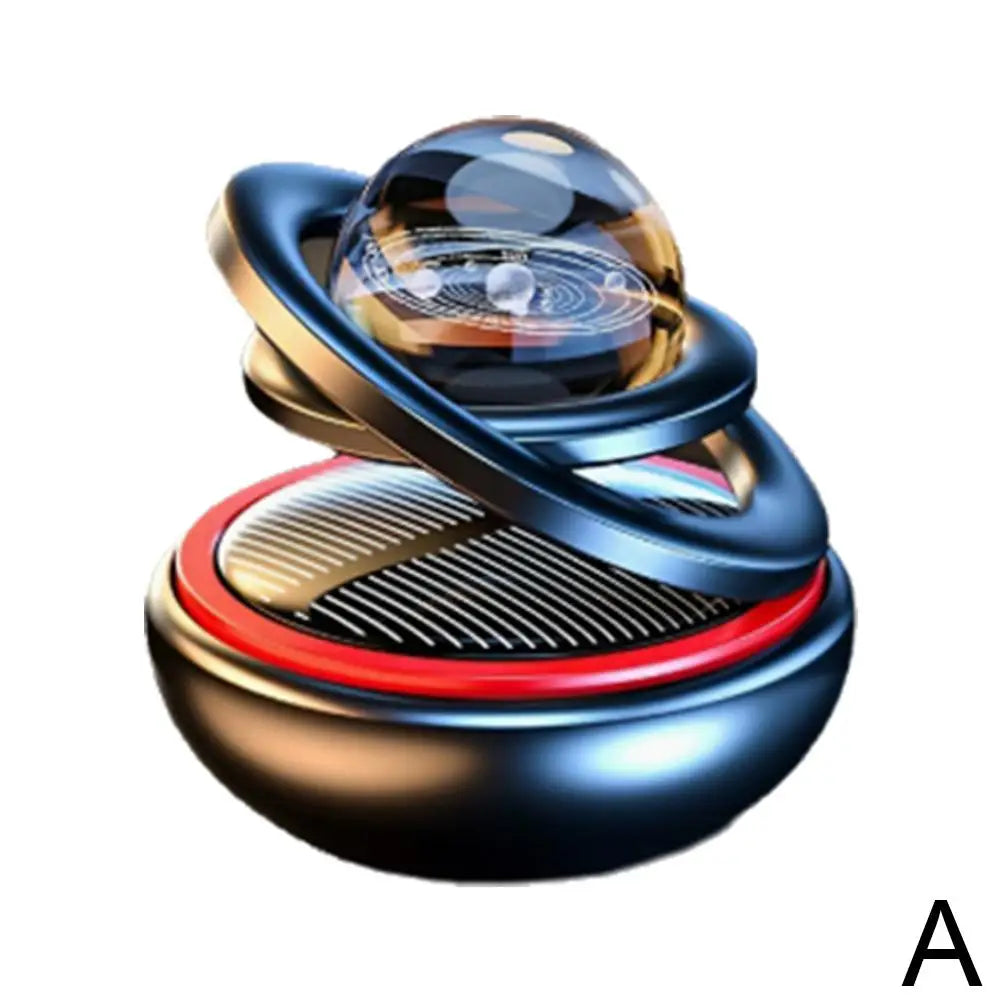 Solar-Powered Rotating Planet Car Air Freshener – Aromatherapy Diffuser, Auto Fragrance & Car Ornament