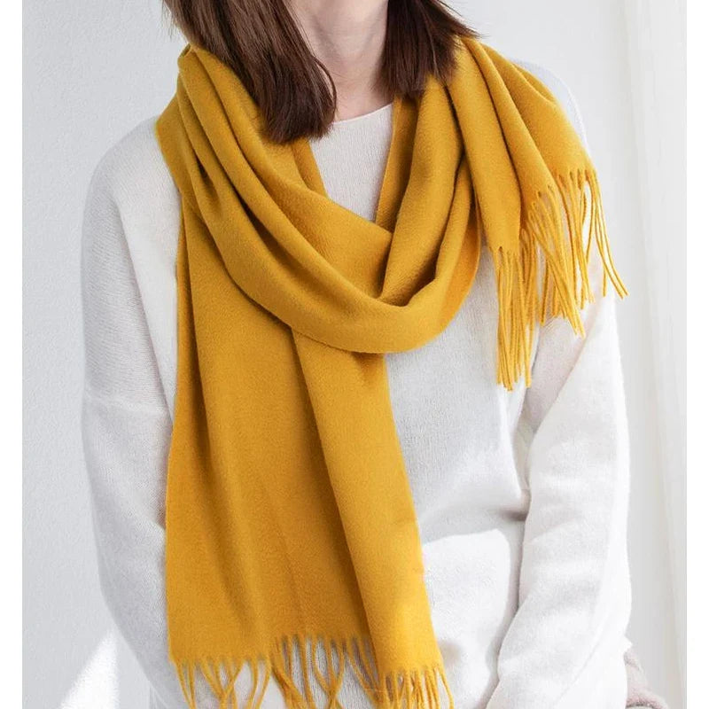 Solidlove 100% Wool Winter Scarf for Women – Luxury Cashmere-Feel Shawl, Poncho & Wrap | Warm Fashion Scarf for Ladies
