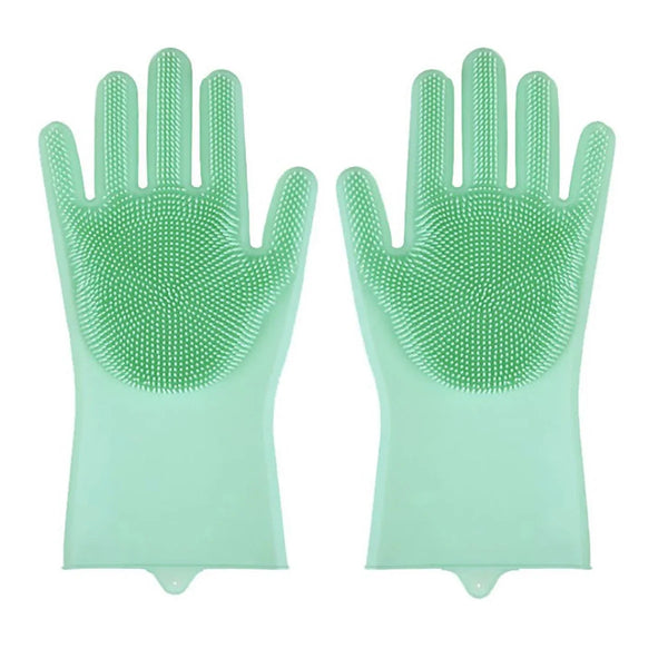 Dishwashing Cleanner Sponge Silicon Hair Removal Glove
