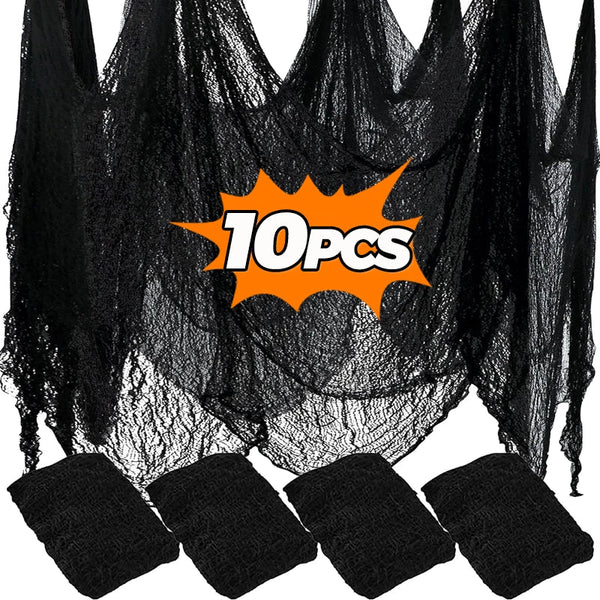 Halloween Black Creepy Cloths 76x198cm Mesh Cheesecloths Halloween Party Gauze Netting Spider Web Wall Gauze Terror Scene Props