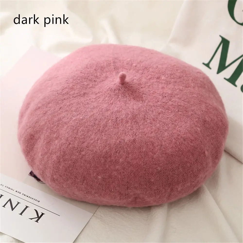 Autumn Winter Felt Beret Hats Women Fashion French Painter Hat Girls Trendy Solid Color Berets Ladies Multicolored Flat Cap