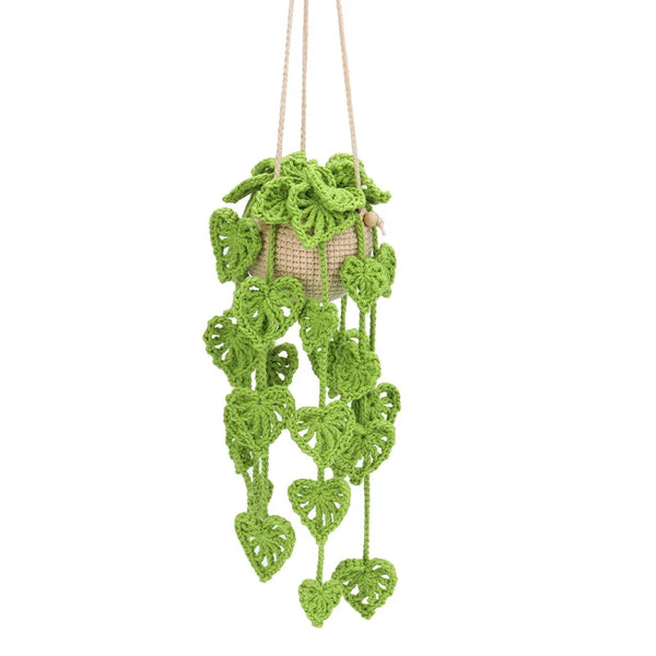 KRABALL Crochet Hanging Plant Kit With Instruction Easy Hand Knitting Yarn Ball Thread Needles Hooks Knit Tools Accessories Set