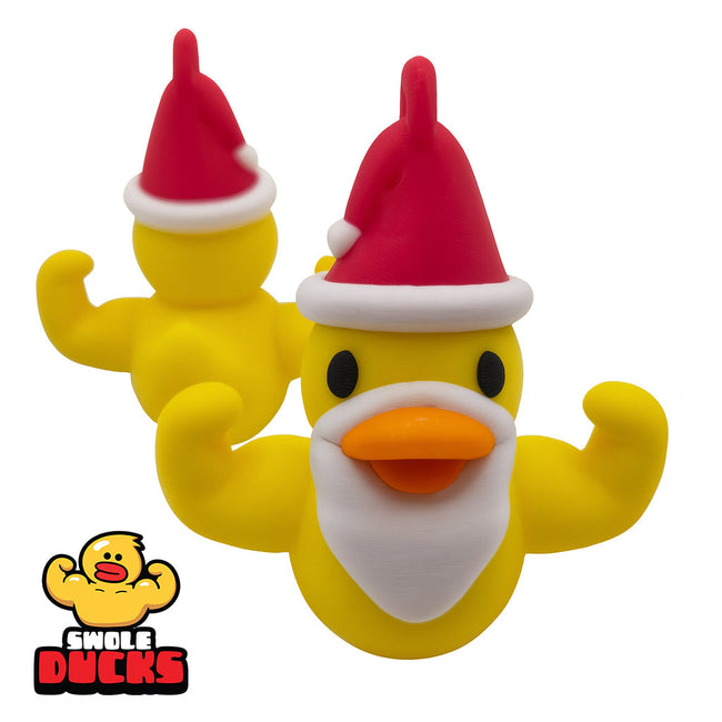 🎄 Swole Duck Holiday Orniment: Santa Hover Image